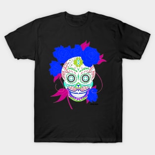 love catrina in floral tropical pattern in skeleton art ecopop T-Shirt